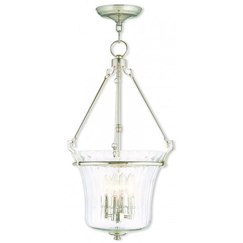 Livex Lighting Cortland 4 Light Polished Nickel Pendant