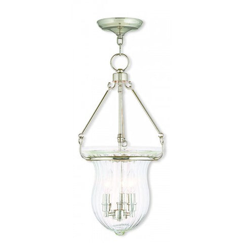 Livex Lighting Andover 3 Light Polished Nickel Pendant