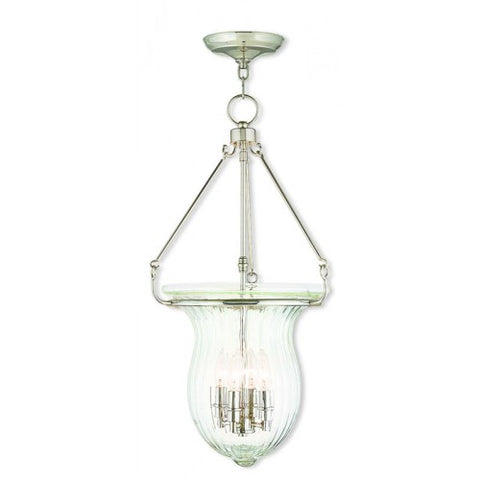 Livex Lighting Andover 4 Light Polished Nickel Pendant