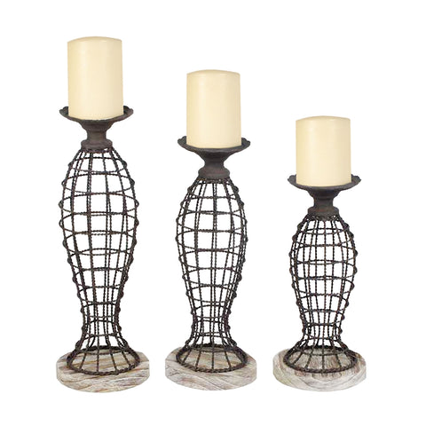 Set of 3 Beachcomber Candleholders