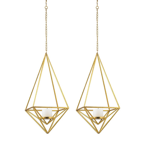 Angular Study Tea Light Mini Pendants - Set of 2