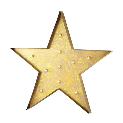 Star Marquee Sign In Antique Yellow