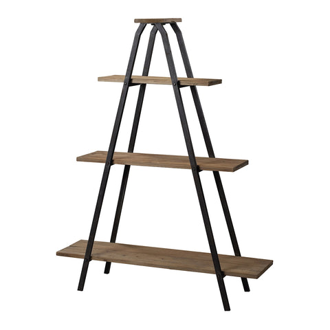Wooden "A" Line Shelves With Metal Frame