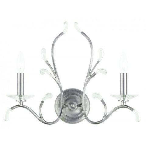 Livex Lighting Serafina 2 Light Brushed Nickel Wall Sconce