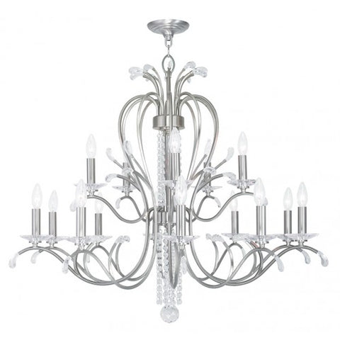Livex Lighting Serafina 10 Light + 5 Light BN Chandelier