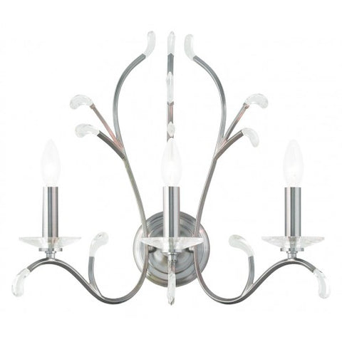 Livex Lighting Serafina 3 Light Brushed Nickel Wall Sconce