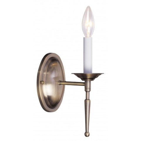 Livex Lighting Williamsburgh 1 Light Antique Brass Wall Sconce