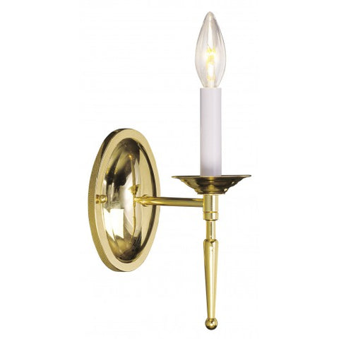 Livex Lighting Williamsburgh 1 Light Polished Brass Wall Sconce