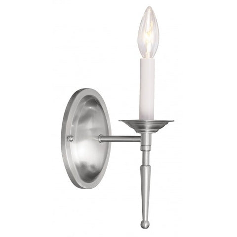 Livex Lighting Williamsburgh 1 Light Brushed Nickel Wall Sconce