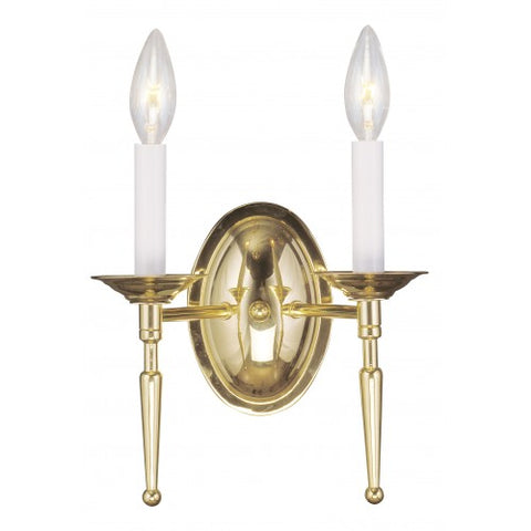 Livex Lighting Williamsburgh 2 Light Polished Brass Wall Sconce