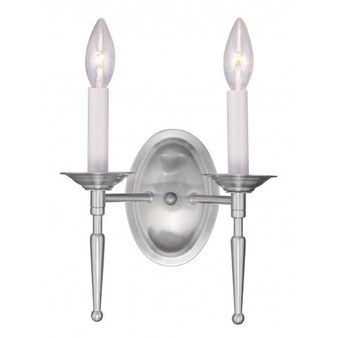 Livex Lighting Williamsburgh 2 Light Brushed Nickel Wall Sconce