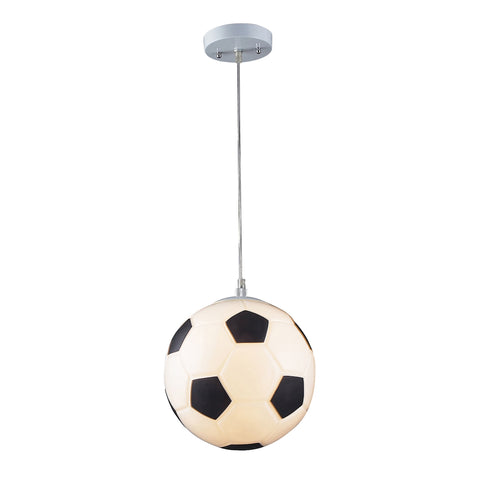 Novelty 1 Light Soccer Ball Pendant In Silver