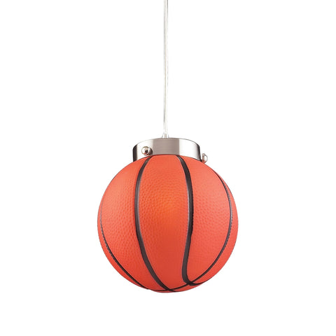 Novelty 1 Light Basketball Pendant In Satin Nickel