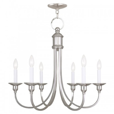 Livex Lighting Cranford 6 Light Polished Nickel Chandelier