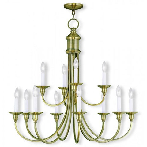 Livex Lighting Cranford 12 Light Antique Brass Chandelier