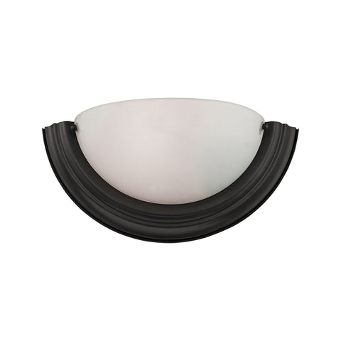 Wall Sconces 1 Light Sconce In Brushed Nickel And White Glass