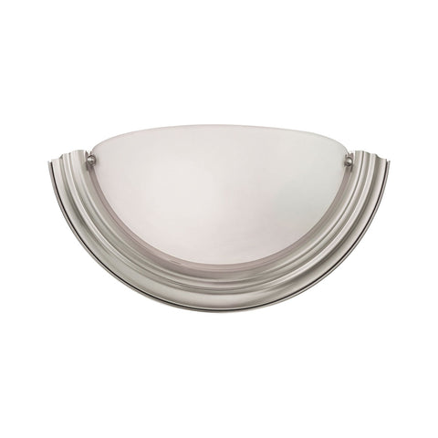 Wall Sconces 1 Light Sconce In Brushed Nickel And White Glass