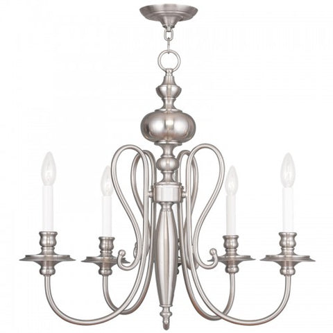 Livex Lighting Caldwell 5 Light Brushed Nickel Chandelier