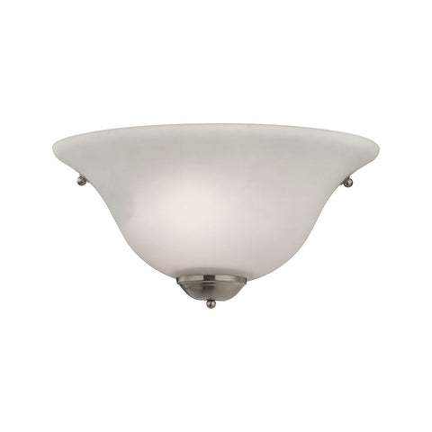 Wall Sconces 1 Light Sconce In Brushed Nickel And White Glass