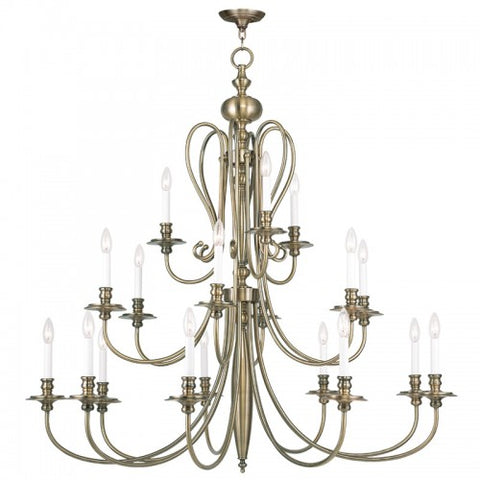 Livex Lighting Caldwell 18 Light Antique Brass Chandelier