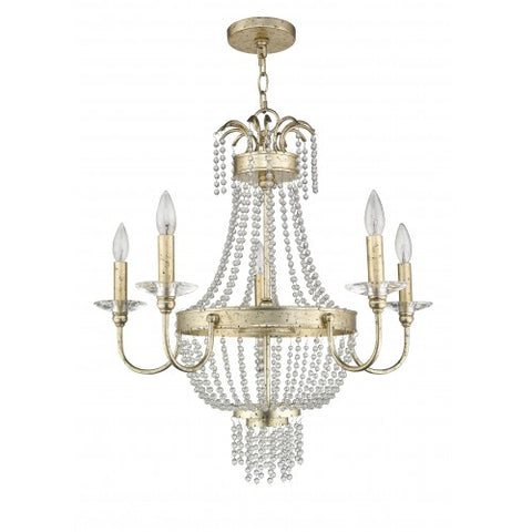 Livex Lighting Valentina 5 Light Winter Gold Chandelier