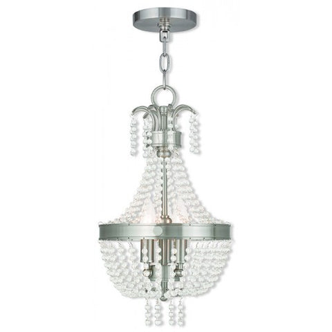 Livex Lighting Valentina 3 Light Brushed Nickel Pendant