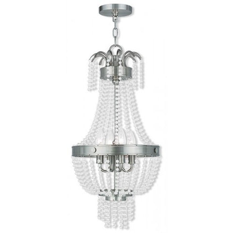 Livex Lighting Valentina 4 Light Brushed Nickel Pendant