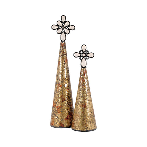 Montage Set of 2 Christmas Trees - Gold