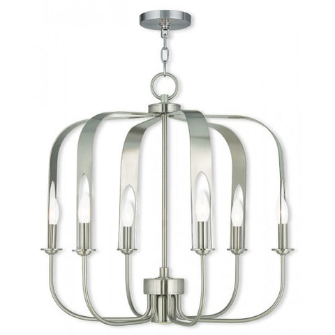 Livex Lighting Addison 6 Light + 1 Light BN Chandelier