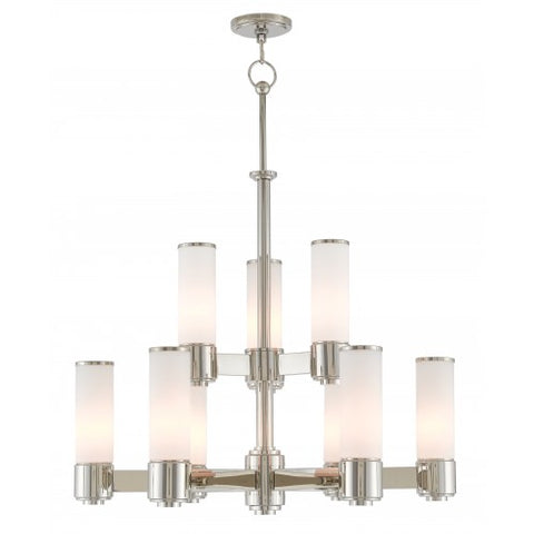 Livex Lighting Weston 9 Light Polished Nickel Chandelier