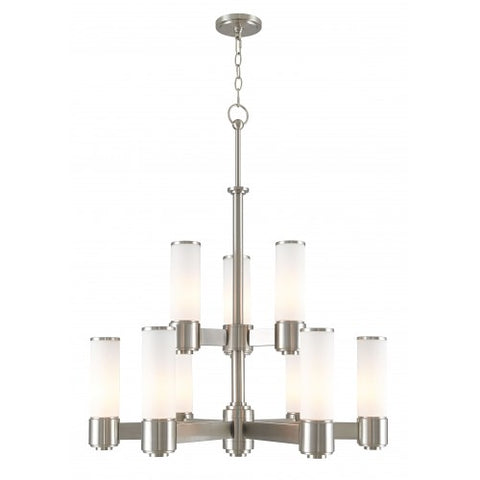 Livex Lighting Weston 9 Light Brushed Nickel Chandelier