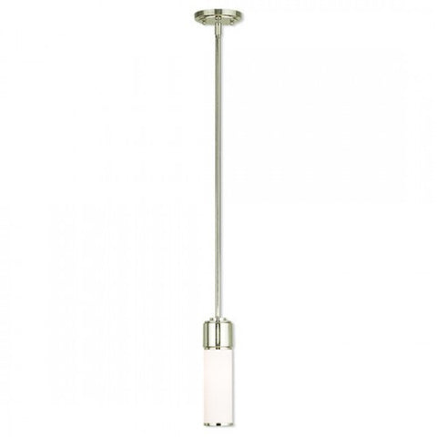 Livex Lighting Weston 1 Light Polished Nickel Mini Pendant