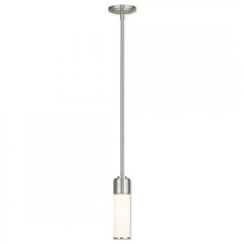 Livex Lighting Weston 1 Light Brushed Nickel Mini Pendant