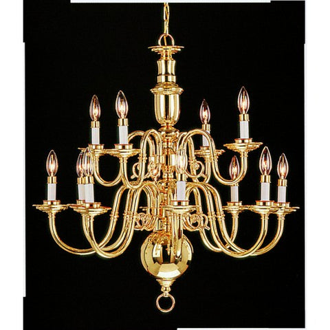 Livex Lighting Beacon Hill 12 Light Polished Brass Chandelier