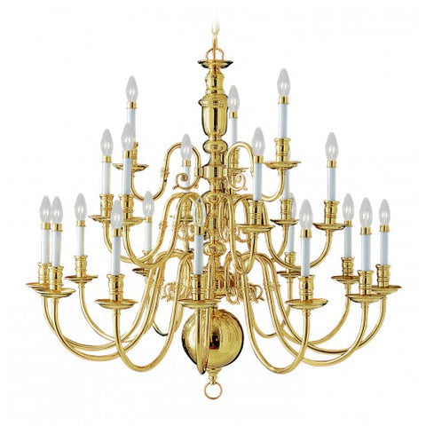 Livex Lighting Beacon Hill 21 Light Polished Brass Chandelier