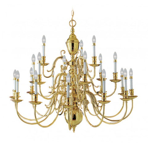 Livex Lighting Wakefield 21 Light Polished Brass Chandelier