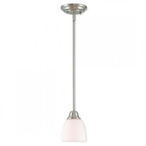 Livex Lighting Somerville 1 Light Brushed Nickel Mini Pendant