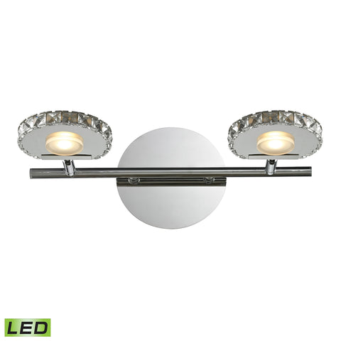Spiva 2 Light Vanity In Polished Chrome And Crystal Banding