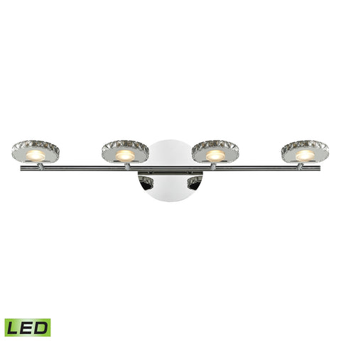 Spiva 4 Light Vanity In Polished Chrome With Crystal Banding