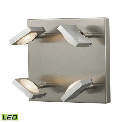 Reilly 4 Light Wall Sconce In Brushed Nickel And Brushed Aluminum