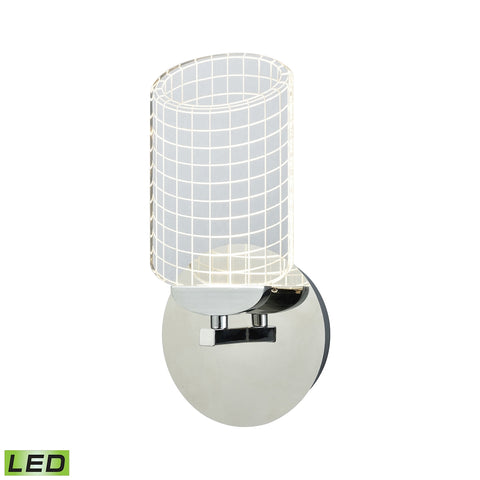 Lightlines LED Wall Sconce In Polished Chrome With Clear Acrylic