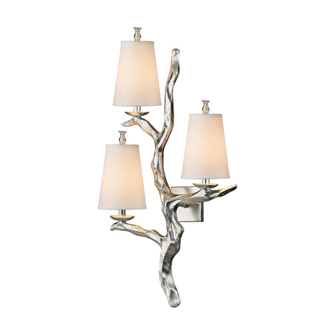 Sprig 3 Light Wall Sconce In Silver Leaf