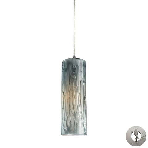 Maple 1 Light Pendant In Satin Nickel And Maple Dusk - Includes Recessed Lighting Kit