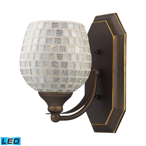 Bath And Spa 1 Light LED Vanity In Aged Bronze And Silver Glass