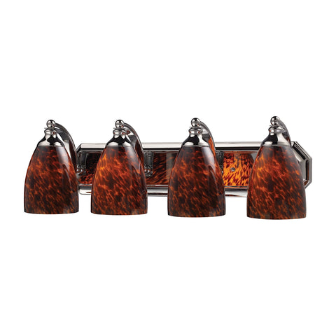 Bath And Spa 4 Light Vanity In Polished Chrome And Espresso Glass
