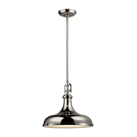 Rutherford 1 Light Pendant In Polished Nickel