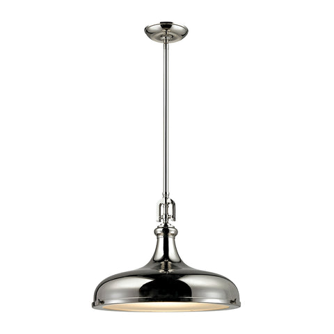 Rutherford 1 Light Pendant In Polished Nickel