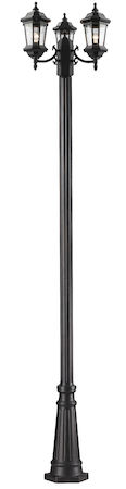 Z-Lite Melbourne 3 Light Outdoor Post Light 540MP3-519P-BK