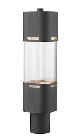 Z-Lite Lestat 1 Light Outdoor Post Head 562PHBR-BK-LED
