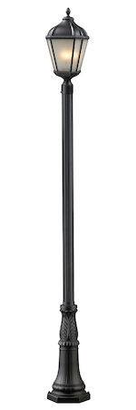 Z-Lite Waverly 2 Light Outdoor Post Light 513PHM-518P-BK